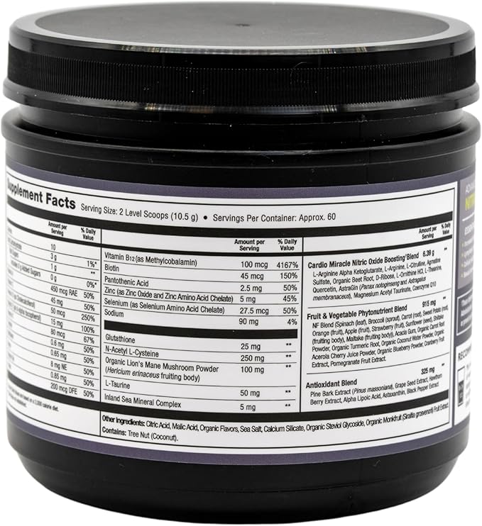 The Complete Nitric Oxide Solution - Nutritional Heart Healthy L-Arginine and Organic Beetroot Drink Mix, 60 Serving Canister
