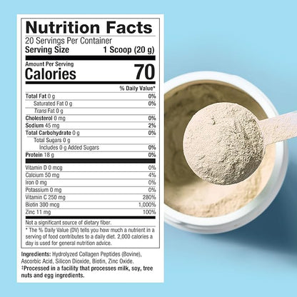 Purely Inspired Collagen Powder, Unflavored (20 Servings) - 20g Collagen Peptides Protein Powder for Women & Men - Grass-Fed & Pasture Raised - Gluten-Free, Paleo & Keto-Friendly Collagen Drink