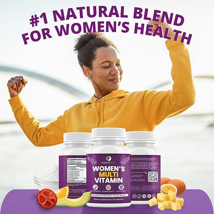 Mommyz Love Womens Multivitamin - Comprehensive Womens Daily Multivitamins for Women's Health, Energy, Focus, Mood, Hair, Skin, and Nails (60 Capsules)