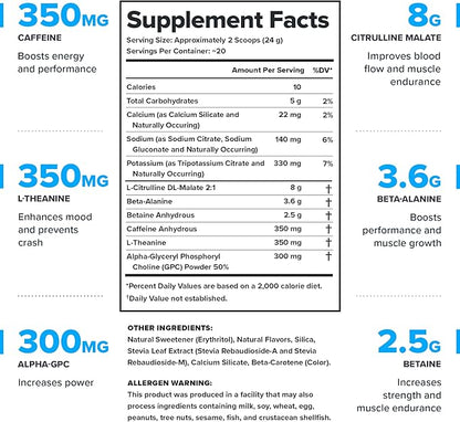 LEGION Pulse Pre Workout - All Natural Nitric Oxide Preworkout Drink to Boost Energy, Creatine Free, Naturally Sweetened, Beta Alanine, Citrulline, Alpha GPC (Pina Colada)