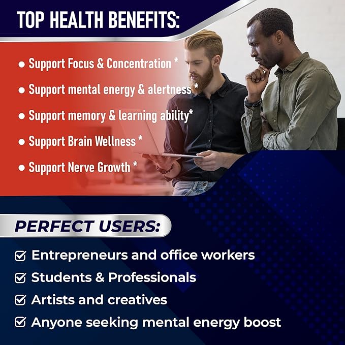 Lions Mane Supplement Capsules 40% Polysaccharides with Cordyceps, Reishi, Turkey Tail, Chaga Mushroom Complex - Caffeine-Free 18 in 1 Brain Supplement for Memory and Focus
