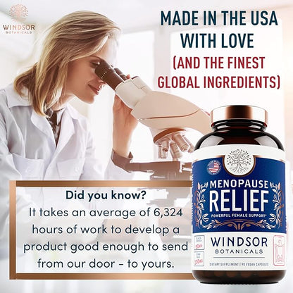Menopause Supplements for Women - 5-HTP, Dong Quai, Black Cohosh for Menopause Hot Flashes, Night Sweats Relief Support - Womens Pre Meno Premenopausal Perimenopause Supplement - 90 Caps