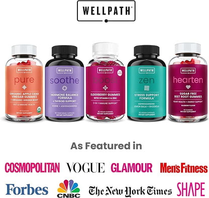 WellPath Soothe Cortisol Manager - Cortisol Supplements for Women with KSM-66® Ashwagandha & L-Theanine - Stress Support, Detox - 11-in-1 Complex, Vegan, Made in USA, Non-GMO, 60 Ct