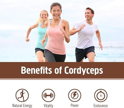 OM MUSHROOM SUPERFOOD Cordyceps Organic Mushroom Powder, 3.5 Ounce, 50 Servings, Energy, Power, Stamina and Endurance Support, Superfood Supplement for Sports Performance
