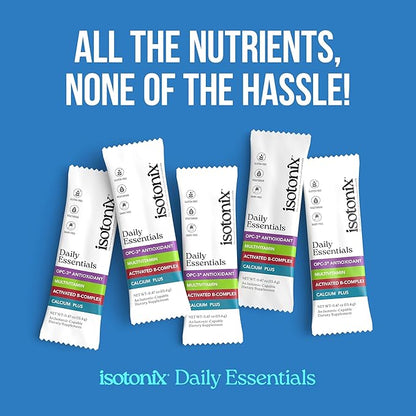 Isotonix Daily Essentials Packets – Antioxidant Supplements with OPC-3, Multivitamin, B-Complex & Calcium Plus – Gluten-Free, Non-GMO, Fast Absorption Vitamins for Energy, Immunity, and Bone Health