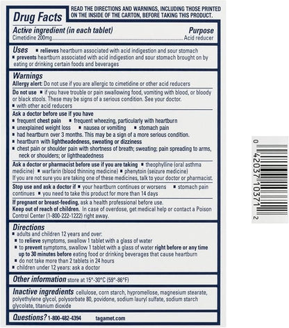 Tagamet HB 200 mg Cimetidine Acid Reducer and Heartburn Relief, 6 Count