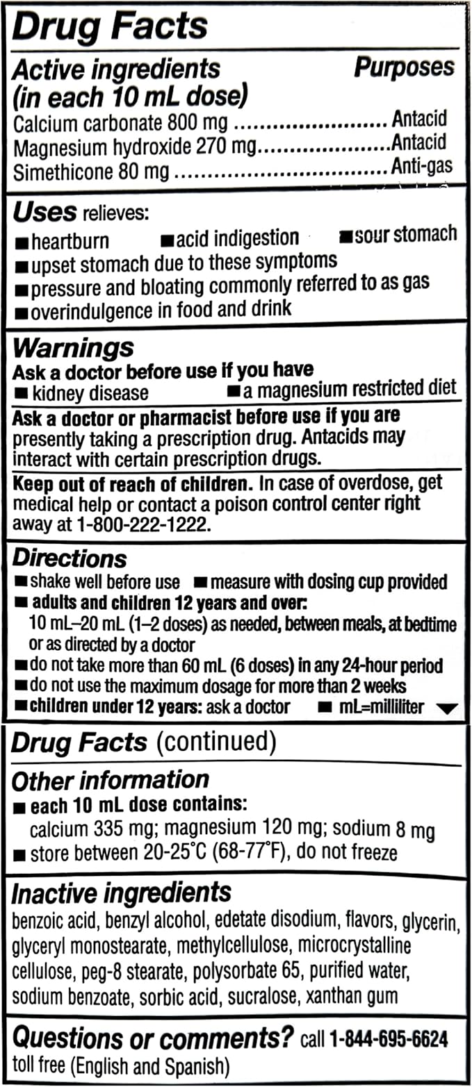 Mylanta Heartburn and Gas Relief, Liquid Antacid, Classic Flavor, 12 Fluid Ounce