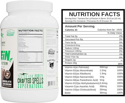 Worldwide Nutrition Bundle:Black Magic Multi-Source Protein Whey, Egg & Casein Complex with Enzymes & MCT Powder Pre Workout & Post Workout Vegan Choco Ice Cream 24g Protein 2LB & Key Chain