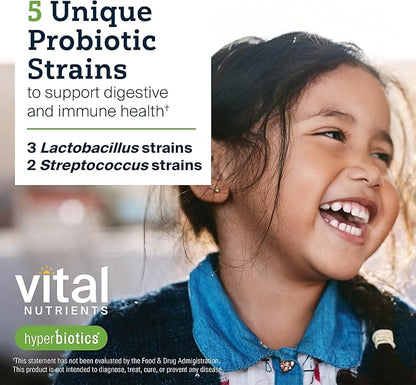 Hyperbiotics Vital Nutrients Pro Kids Probiotic ENT | Toddler Probiotics for Kids Ear, Nose and Throat | Targeted Immune and Digestive Health | Strawberry-Vanilla 45 Sugar-Free Chewable Tablets