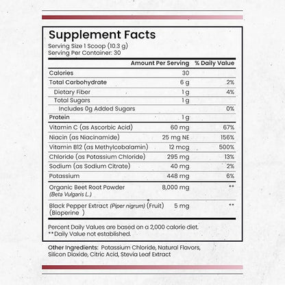 Nature's Pure Blend Organic Beet Root Powder – Nitric Oxide Booster L-Arginine – Liquid Beets for Blood Flow Circulation & Energy – Pre-Workout Endurance Support – 8,000 MG