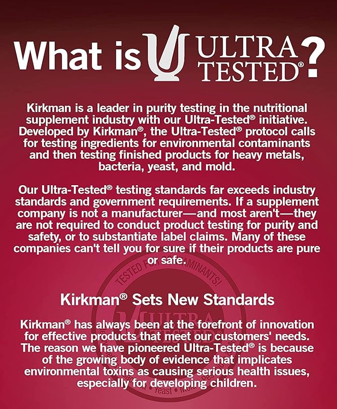 Kirkman - Calcium 250mg with Vitamin D3-120 Tablets - Essential Minerals - Helps Maintain Strong Bones - Hypoallergenic