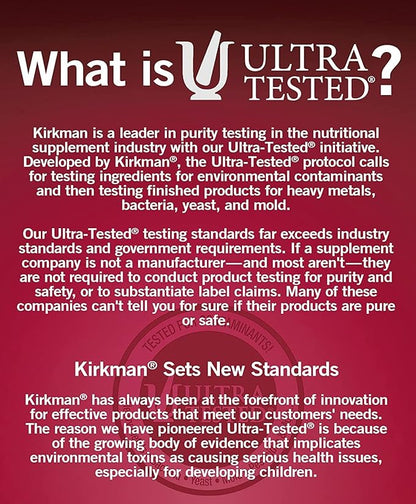 Kirkman - Calcium 250mg with Vitamin D3-120 Tablets - Essential Minerals - Helps Maintain Strong Bones - Hypoallergenic