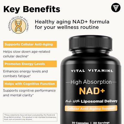 Vital Vitamins Resveratrol Capsules + NAD+ Supplement