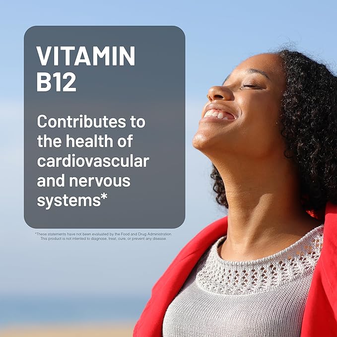 NatureWise Vitamin B12 1000 mcg - Dietary Supplement for Supporting Energy Metabolism, Mental Clarity, Nervous System Health - Easy-to-Swallow, Soy & Gluten-Free, Non-GMO - 360 Count[1-Year Supply]