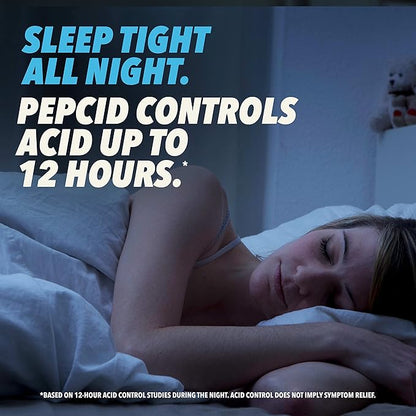 Pepcid AC Original Strength Heartburn Relief Tablets, OTC Medicine Prevents & Relieves Heartburn Due to Acid Indigestion & Sour Stomach, 10mg Famotidine Acid Reducer, Fast-Acting, 30 ct