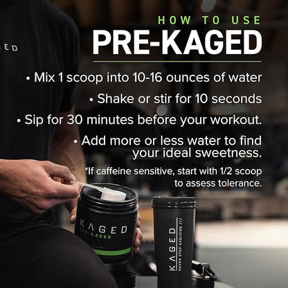 Kaged Original Pre Workout Powder | Krisp Apple | Pre-Kaged | Formulated with Creatine, Beta Alanine, Pure Caffeine | 20 Servings