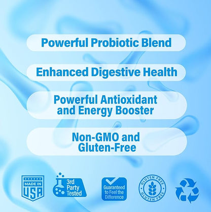 55B Probiotics Premium - 55 Billion CFU, 12 Strains, 185mg Prebiotic - Immune Support, Digestive & Gut Health - Supports Occasional Constipation, Gas & Bloating - 30 Vegan Capsules, 30 Day Supply