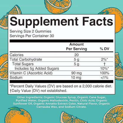 MaryRuth Organics Kids Vitamin C Gummies | Supplement for Immune Support & Overall Health | Vitamin C for Kids Ages 4+ | USDA Organic | Vegan | Non-GMO | 60 Servings