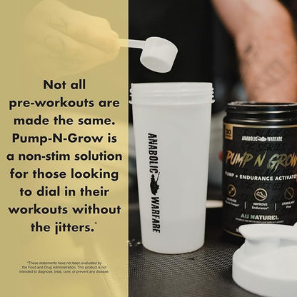 Anabolic Warfare Pump-N-Grow Muscle Pump Supplement Caffeine Free Pre Workout with L-Citrulline, L-Arginine, Beta-Alanine (Au Naturel – 30 Servings)