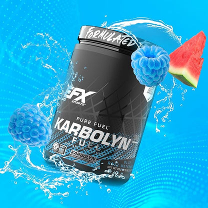 EFX Sports Karbolyn Fuel | Fast-Absorbing Carbohydrate Powder | Carb Load, Sustained Energy, Quick Recovery | Stimulant Free | 18 Servings (Blue Razz Watermelon)