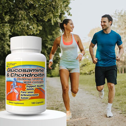 ARYMAR Glucosamine & Chondroitin with Collagen, Supports Joint Health (180 Capsules/Pack of 1)