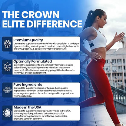 Crown Elite Premium Collagen Supplement - Nutritional Supplement for Skin, Hair, Joint, Nerve, & Bone Support | Premium Anti-Aging Support | Non-GMO, Easy to Digest Organic Vegan Capsules