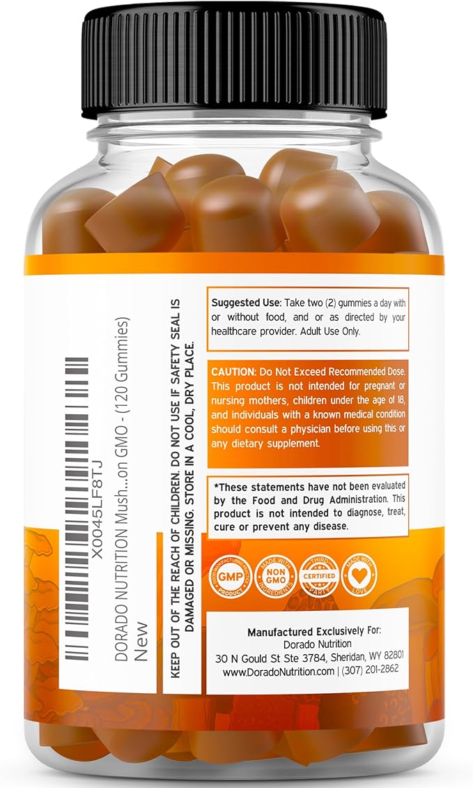 Glucosamine Chondroitin (60 Count) Joint Supplements for Men & Women - Delicious Raspberry Flavor and Mushroom 10 in 1 Blend (120 Gummies) Focus & Brain Mushroom Supplement - Vegan & USA Made
