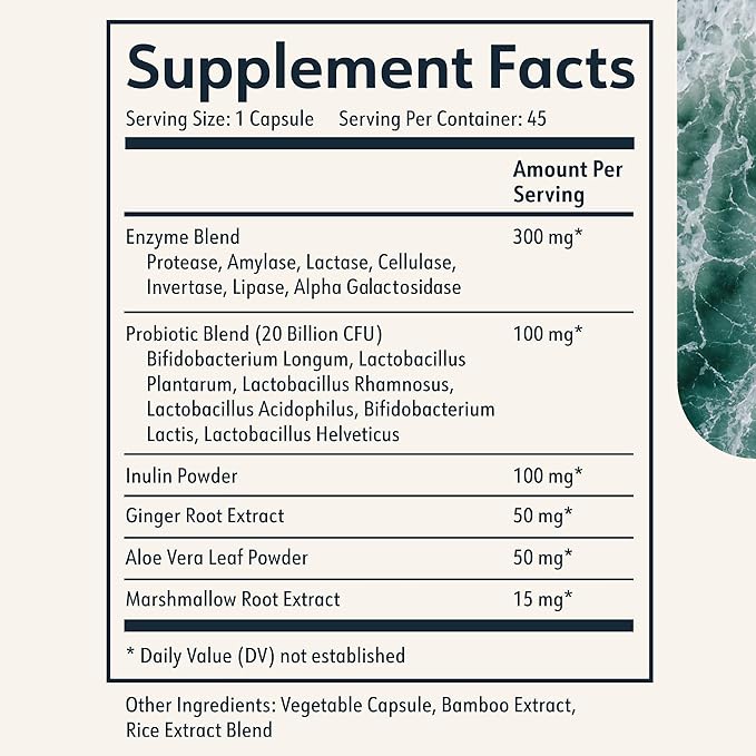 Cielo Daily Horizon Prebiotics - Probiotics for Men and Women - Daily Probiotics 20 Billion CFU for Adults Gut Health - Contains Digestive Enzymes Blend for Digestion of Nutrients (45 Day Supply)