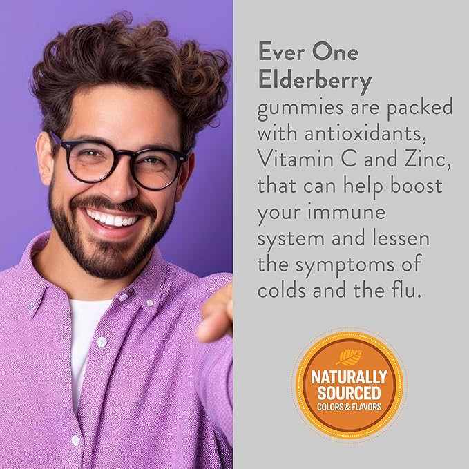 Sambucus Elderberry Gummies for Adults with Vitamin C and Zinc- Immune Support Supplement - Vegan, Gelatin Free, Gluten Free, GMO Free- Delicious Berry Flavored, Black Elderberry Immune Gummy Vitamins