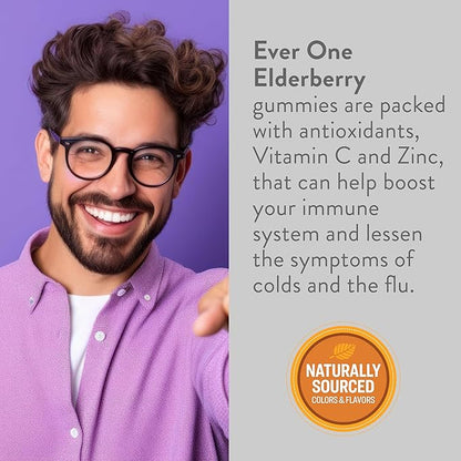 Sambucus Elderberry Gummies for Adults with Vitamin C and Zinc- Immune Support Supplement - Vegan, Gelatin Free, Gluten Free, GMO Free- Delicious Berry Flavored, Black Elderberry Immune Gummy Vitamins