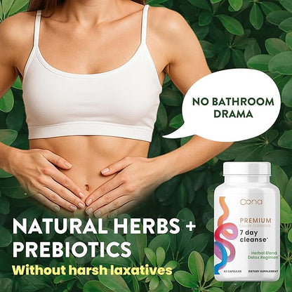 7 Day Advanced Colon Cleanse, Prebiotics & Natural Herbs, Supports Detox & Gut Flora for Women & Men, with Cascara Sagrada, Black Walnut Hulls & Black Cohosh, 30 Capsules 1-2 Daily | 7 Day Cleanse
