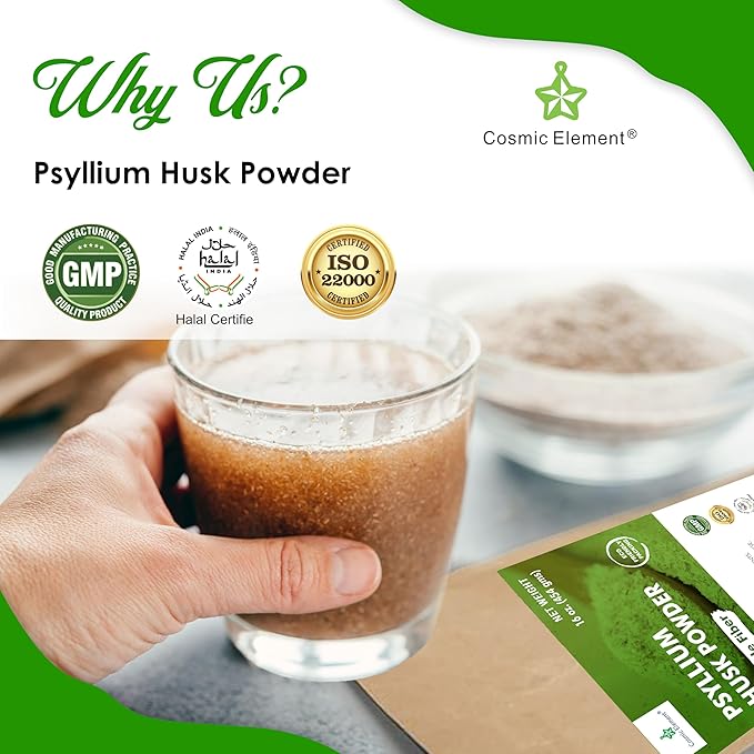 100% Pure Psyllium Husk Powder Organic – Finely Ground Fiber Supplement for Regularity & Keto | Psyllium Husk Powder for Baking and Gluten-Free Bread – 16 oz