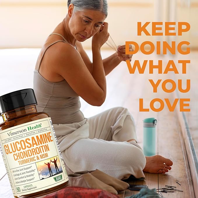 Glucosamine Chondroitin MSM and Turmeric Supplement - Joint Support Supplement for Women & Men with Boswellia & Glucosamine Sulfate 1500mg. Used for Cartilage & Joint Health & Flexibility - 2 Pack