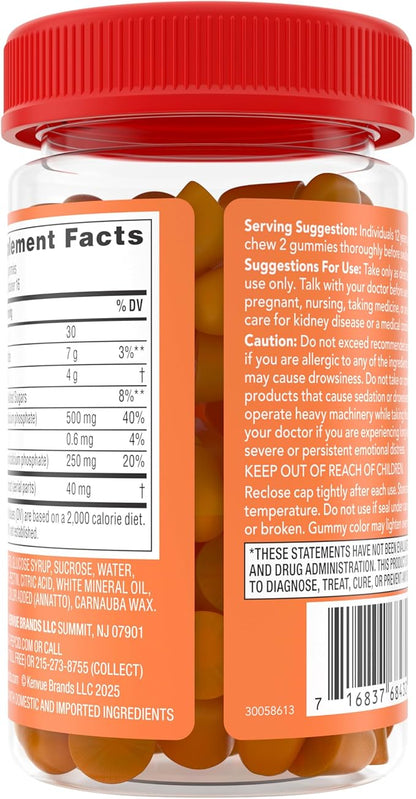 Pepcid Soothing Gummies, Heartburn Relief + Stress Relief Gummies Help with Occasional Heartburn, Upset Stomach, Acid Indigestion, & Stress, Tricalcium Phosphate, Peach-Raspberry, 32 ct