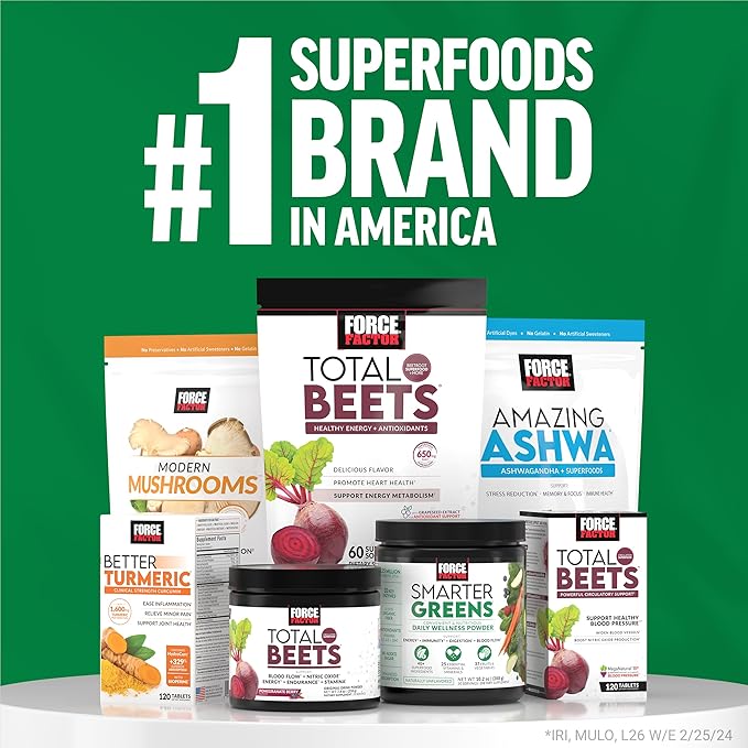 FORCE FACTOR Smarter Greens Superfoods + Energy Powder to Boost Energy & Support Digestion, Gut Health, Bloating, Greens Powder with Digestive Enzymes, Probiotics & Prebiotics, Lemon Lime, 90 Servings