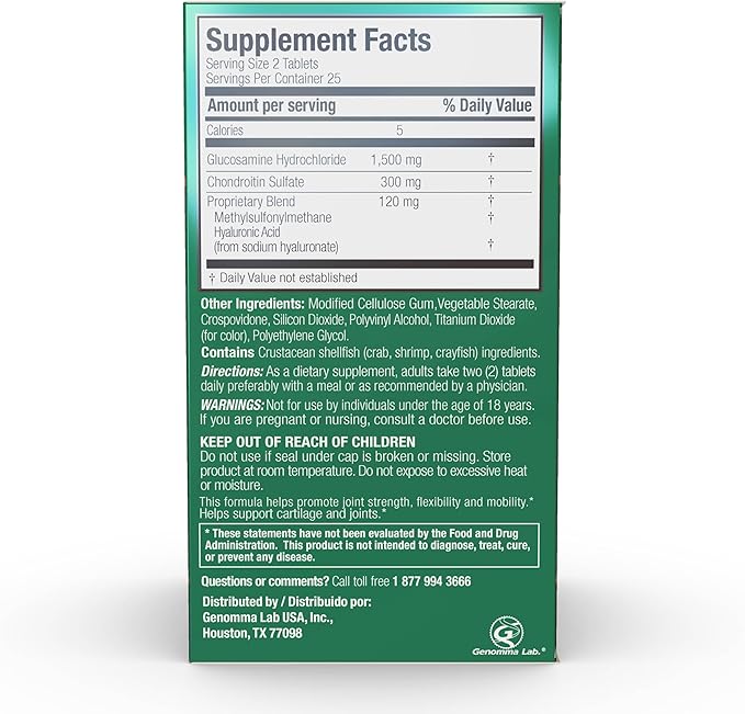 X Ray High Potency Joint Health Supplement, with Glucosamine 1500mg, Chondroitin 300mg, MSM 120 mg, Supports Healthy Joints, Bones & Cartilage - 50 Count