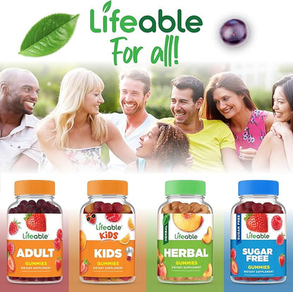 Lifeable Melatonin 20mg Gummies | Great Tasting Sleep Supplement for Adults | May Help Falling and Staying Asleep | Vegetarian Sleep Gummies for Adults, Men, Women | 60 Melatonin Gummies 20mg