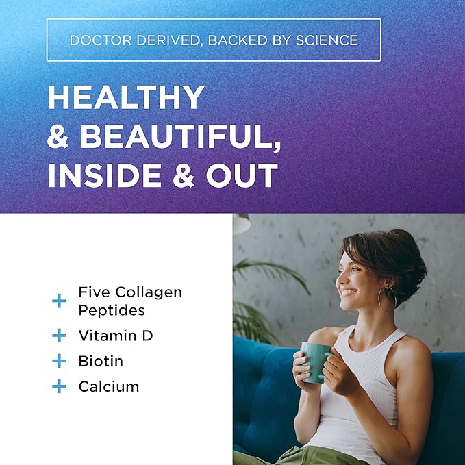 DR. EMIL NUTRITION Multi Collagen Peptides Plus Biotin and Vitamin D - Biotin and Collagen Supplements for Hair Skin and Nails - Biotin Pills for Hair Growth, 60 Servings