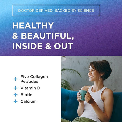 DR. EMIL NUTRITION Multi Collagen Peptides Plus Biotin and Vitamin D - Biotin and Collagen Supplements for Hair Skin and Nails - Biotin Pills for Hair Growth, 60 Servings