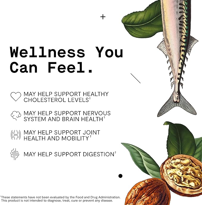HEALIST Omega 3 - Omega DHA EPA Amino Acid Fish Oil for Heart, Brain, Eye, Cardiovascular, Skin, Muscles, Joint Health & Wellness, Gluten Free, 30 Capsules