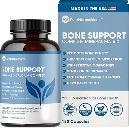 Calcium Supplement for Women & Men - Calcium Citrate & Hydroxyapatite + Vitamin D3 K2 Magnesium Zinc & More for Complete Bone Health, 180 Tablets