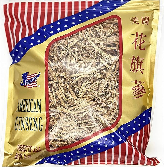 President Brand American Ginseng SKU 0170PB-MIX8-B |Wisconsin Ginseng Root |Culticate Ginseng Root|总统牌美国花旗参|總統牌美國花旗參|Nhân Sâm Mỹ |미국인삼|Prong Ungraded| 8oz Bag, 统参节口