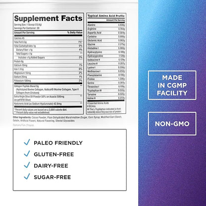 DR. EMIL NUTRITION Collagen Peptides Powder - Hot Cocoa Flavored Collagen Powder for Women - Collagen Supplements for Hair, Skin & Nails with Hyaluronic Acid - 9g Protein per Serving