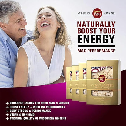 American Wisconsin Ginseng Slices — Improved Energy, Performance, & Mental Health for Men & Women (16 Oz)