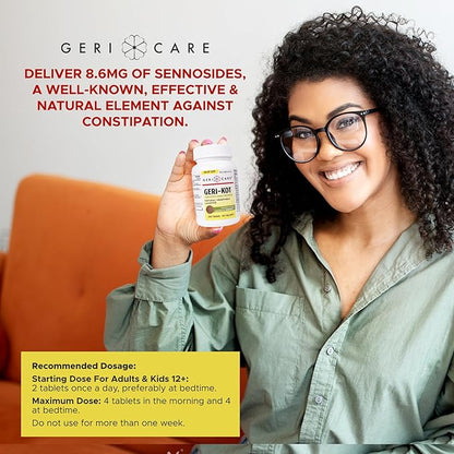 GeriCare Senna Natural Vegetable Laxative, Geri-KOT Sennosides 8.6mg, 200 Count (Pack of 1)