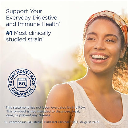 Renew Life Everyday Go-Pack Probiotic Capsules, Daily Supplement Supports Urinary, Digestive and Immune Health, L. Rhamnosus GG, Dairy, Soy and gluten-free, 15 Billion CFU, 60 Count