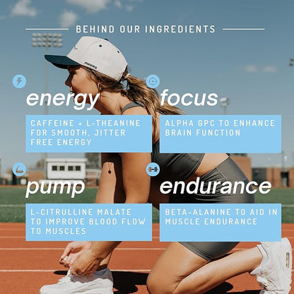 PWDRS Pre-Workout Powder, All Natural Pre Workout for Energy, Pump, Endurance & Strength, with Caffeine (Frostbite)