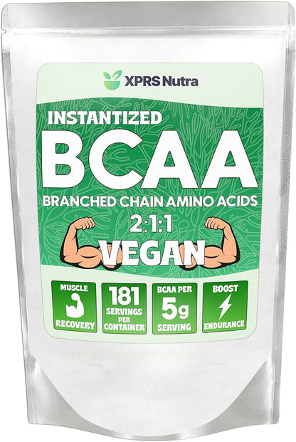 XPRS Nutra BCAA Powder - Amino Acids Supplement for Men - Unflavored BCAA Workout Supplements - Gym Supplements for Men - Amino Acids Supplement for Women for Gym Post Workout Recovery (2 Pounds)