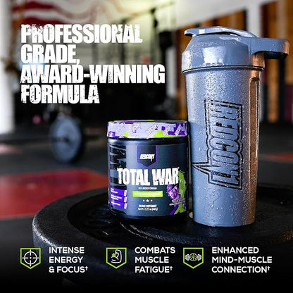 REDCON1 Total War Pre Workout Powder, Rainbow Candy - Beta Alanine + Citrulline Malate Keto Friendly Preworkout for Men & Women with 320mg of Caffeine - Fast Acting (30 Servings)