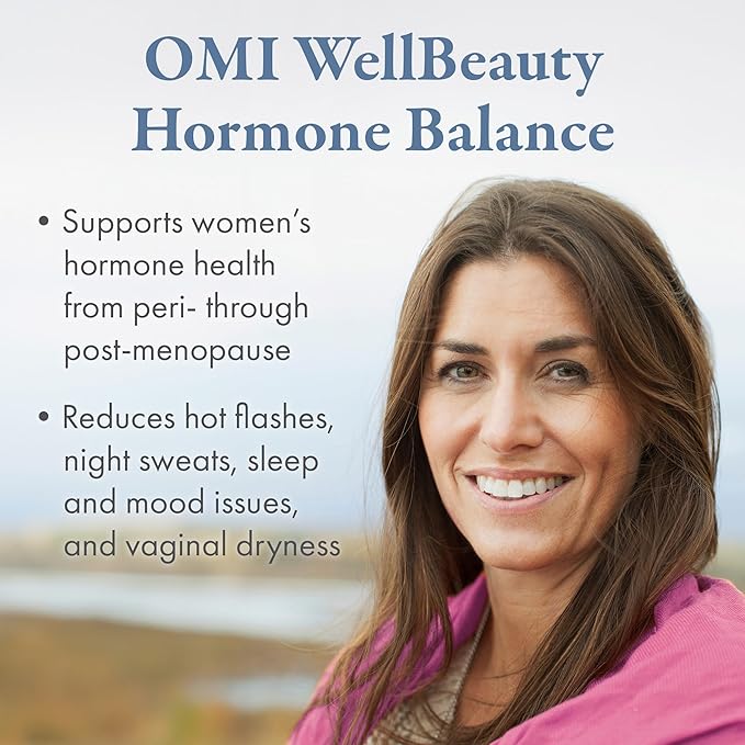 WELLBEAUTY OMI Hormone Balance for Women, Menopause Supplement, Hot Flash, Stress and Sleep Support, Balance Complex, Clinically Studied Fenugreek 500 mg - 30-Day Supply